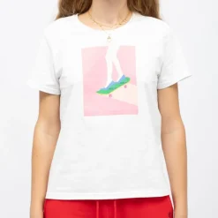 New Tee shirt skateboard imprimé graphique tess Femme Femme Haut, Chemise|Tee Shirt