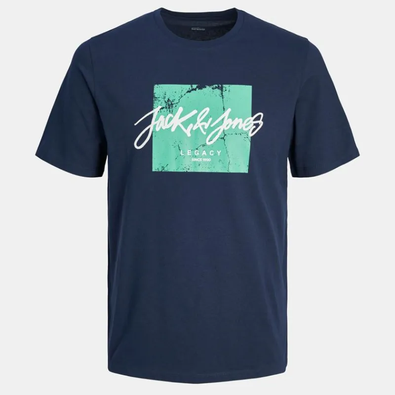 Best Tee shirt bleu marine Tiley regular fit imprimé block avec logo col rond Homme Homme Tee Shirt