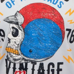 Outlet Tee shirt casque moto coton squelette Homme Homme Tee Shirt