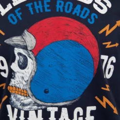 New Tee shirt casque moto coton squelette Homme Homme Tee Shirt