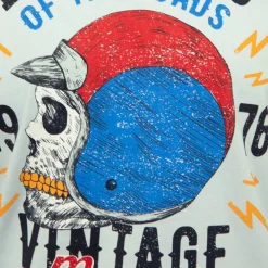 Clearance Tee shirt casque moto coton squelette Homme Homme Tee Shirt