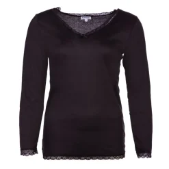 Sale Tee shirt chaud à dentelle col V ysia Femme Femme Tee Shirt|Haut, Chemise