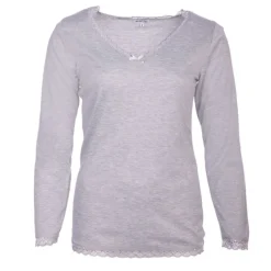 Outlet Tee shirt chaud à dentelle col V ysia Femme Femme Tee Shirt|Haut, Chemise