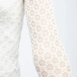 Best Tee shirt col bateau à dentelle manches longues thell Femme Femme Haut, Chemise|Tee Shirt