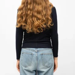 Tee shirt col bateau aliona avec zip noeud brodé Femme Femme Tee Shirt|Haut, Chemise