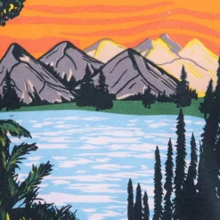 Outlet Tee shirt col rond imprimé paysage de montagne Homme Homme Tee Shirt