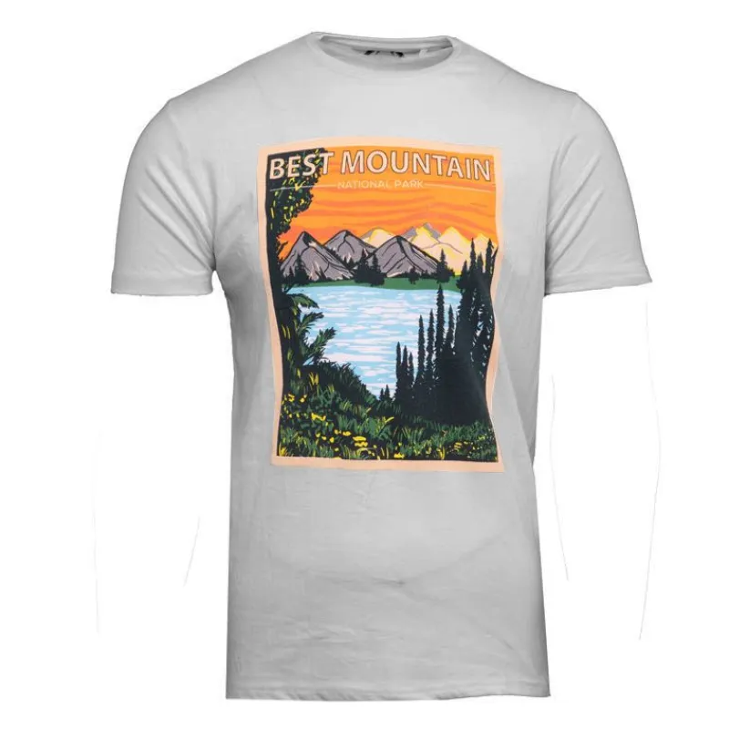 Clearance Tee shirt col rond imprimé paysage de montagne Homme Homme Tee Shirt