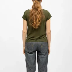 Hot Tee shirt col rond tissu chiné fil doré Femme Femme Tee Shirt|Haut, Chemise