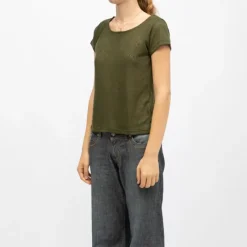 Hot Tee shirt col rond tissu chiné fil doré Femme Femme Tee Shirt|Haut, Chemise