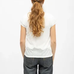 Tee shirt col rond tissu chiné fil doré Femme Femme Tee Shirt|Haut, Chemise