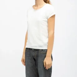 Tee shirt col rond tissu chiné fil doré Femme Femme Tee Shirt|Haut, Chemise