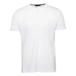 Clearance Tee shirt col tunisien avec boutons Homme Homme Tee Shirt