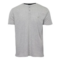 Discount Tee shirt col tunisien avec boutons Homme Homme Tee Shirt