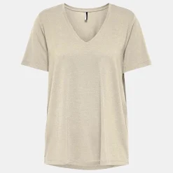 Discount Tee shirt col V à pailettes Harly Femme Femme Tee Shirt|Haut, Chemise