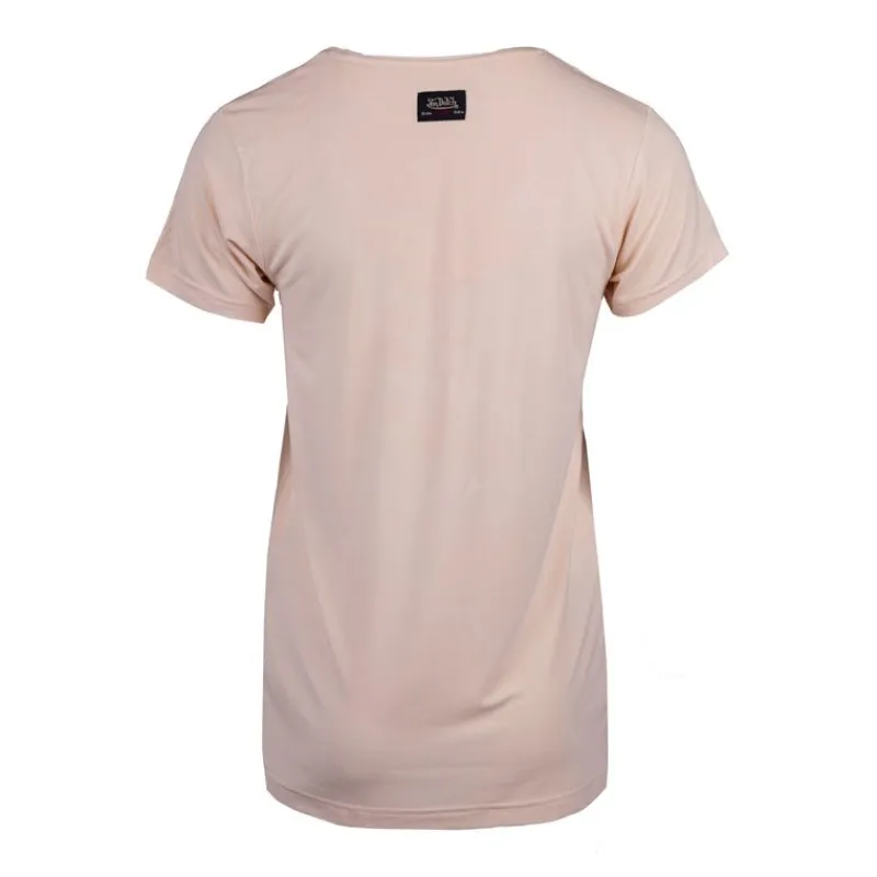 Best Tee shirt col V fluide strass logo Femme Femme Haut, Chemise|Tee Shirt