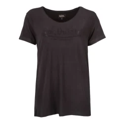 Hot Tee shirt col V fluide strass logo Femme Femme Tee Shirt|Haut, Chemise