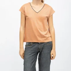 Tee shirt col v noir jossy butternut Femme Femme Haut, Chemise|Tee Shirt