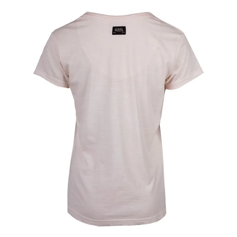 Outlet Tee shirt col v strass logo chiné Femme Femme Haut, Chemise|Tee Shirt