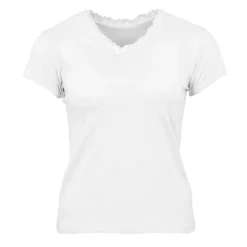 Sale Tee shirt col v venezia avec dentelle Femme Femme Tee Shirt|Haut, Chemise