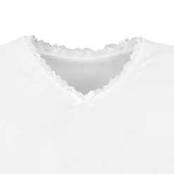 Sale Tee shirt col v venezia avec dentelle Femme Femme Tee Shirt|Haut, Chemise