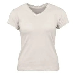 Discount Tee shirt col v venezia avec dentelle Femme Femme Tee Shirt|Haut, Chemise