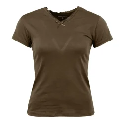 New Tee shirt col v venezia avec dentelle Femme Femme Tee Shirt|Haut, Chemise