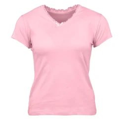 Tee shirt col v venezia avec dentelle Femme Femme Tee Shirt|Haut, Chemise