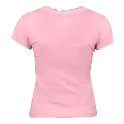 Tee shirt col v venezia avec dentelle Femme Femme Tee Shirt|Haut, Chemise