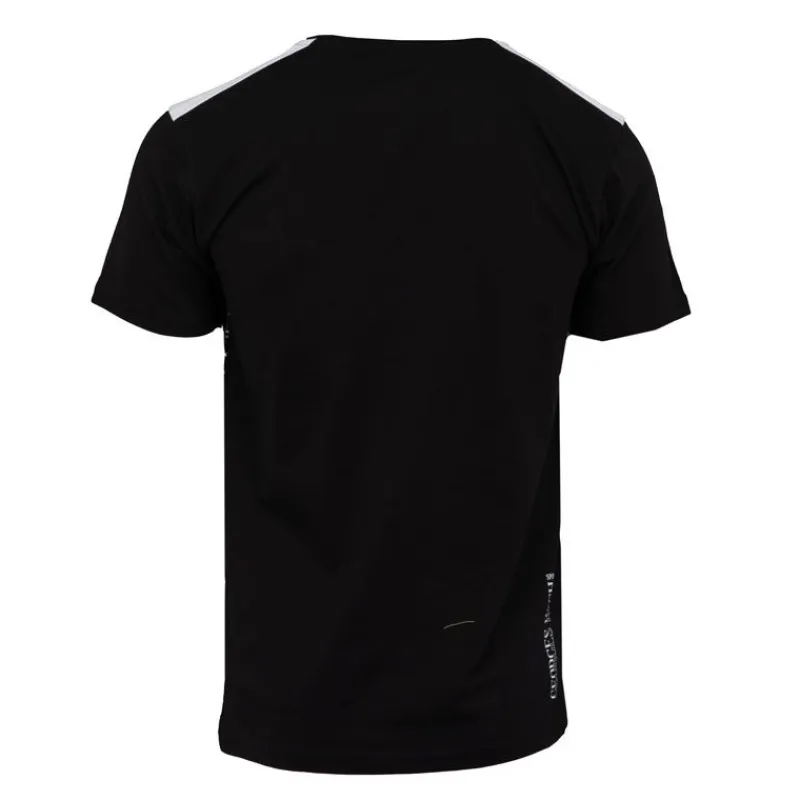 Hot Tee shirt coton bandes épaules texte Sport brodé Homme Homme Tee Shirt|Vetements De Sports Homme