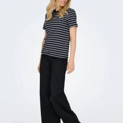 New Tee shirt coton bio Liva marinière avec coeur argenté Femme Femme Haut, Chemise|Tee Shirt