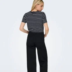 New Tee shirt coton bio Liva marinière avec coeur argenté Femme Femme Haut, Chemise|Tee Shirt