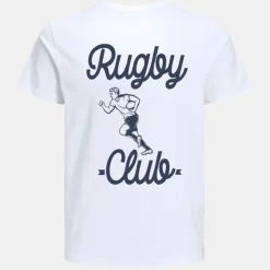 Outlet Tee shirt coton col rond rugby club Homme Homme Tee Shirt