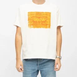 Tee shirt coton col rond imprimé étiquette Homme Homme Tee Shirt