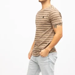 Online Tee shirt coton dalso à rayures Homme Homme Tee Shirt