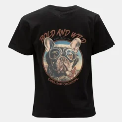 Outlet Tee shirt coton imprimé bulldog black Enfant Enfant Tee Shirt