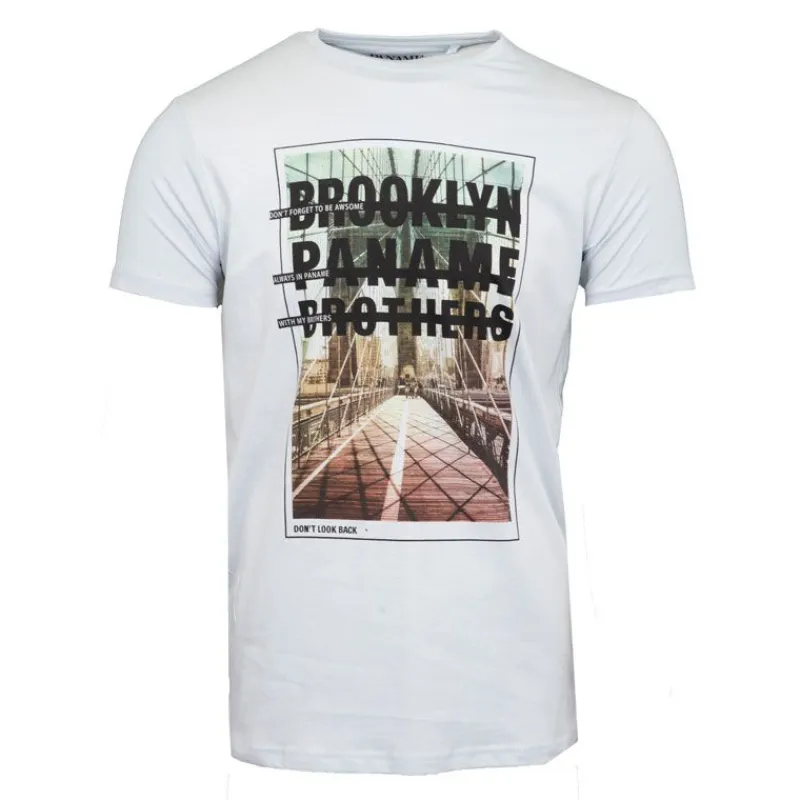 Clearance Tee shirt coton imprimé pont de Brooklyn Homme Homme Tee Shirt