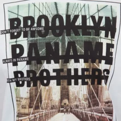 Clearance Tee shirt coton imprimé pont de Brooklyn Homme Homme Tee Shirt