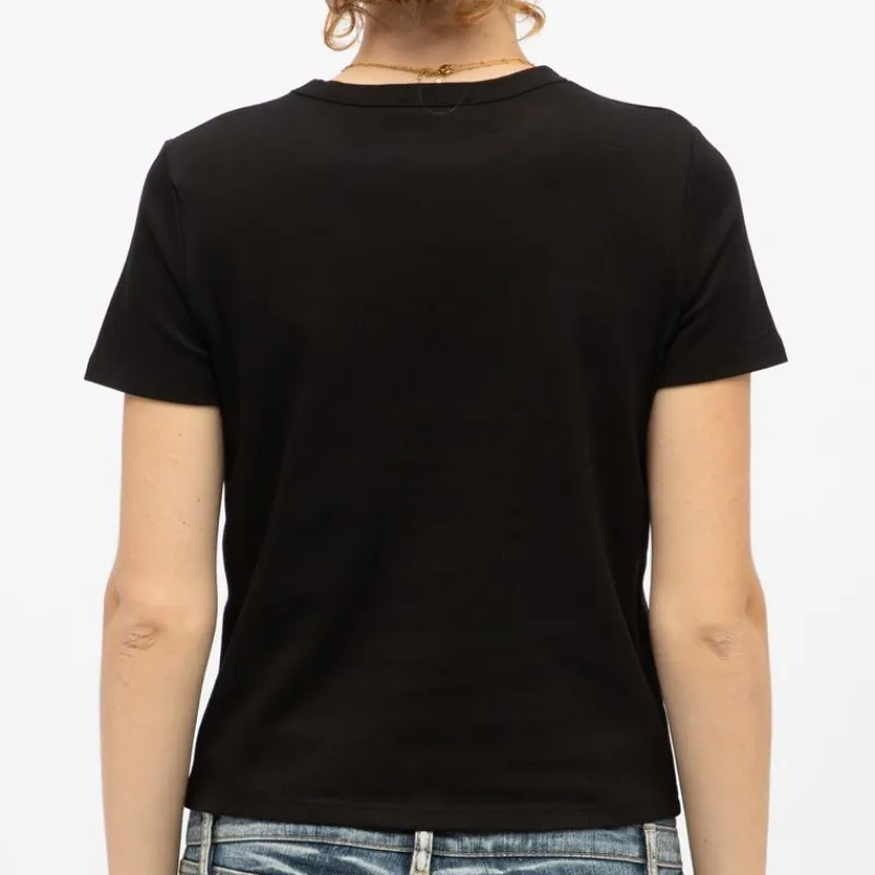 Sale Tee shirt coton twila à strass avec ouverture avant Femme Femme Tee Shirt|Haut, Chemise