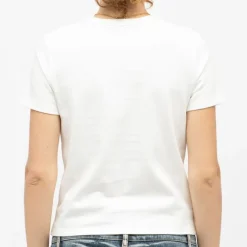 Tee shirt coton twila à strass avec ouverture avant Femme Femme Haut, Chemise|Tee Shirt