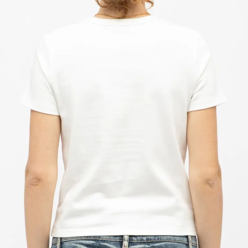 Tee shirt coton twila à strass avec ouverture avant Femme Femme Haut, Chemise|Tee Shirt