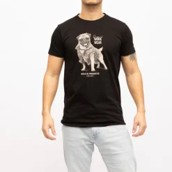 Clearance Tee shirt coton uni doggy imprimé carlin Homme Homme Tee Shirt