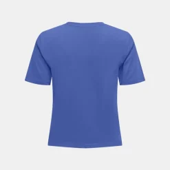 Best Tee shirt court coton rex col rond Femme Femme Tee Shirt|Haut, Chemise