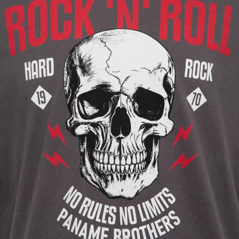 New Tee shirt crane de squelette coton Rock 'N' Roll Homme Homme Tee Shirt