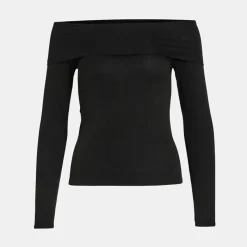 Sale Tee shirt doux épaules nues osata black avec drapé Femme Femme Haut, Chemise|Tee Shirt