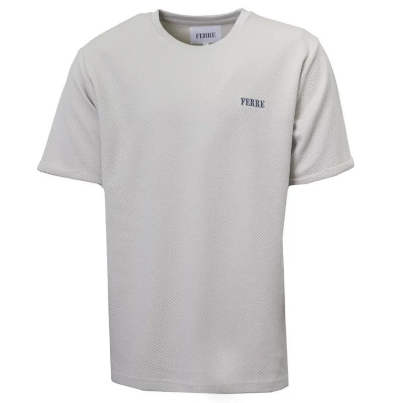 New Tee shirt en coton texturé logo brodé Homme Homme Tee Shirt