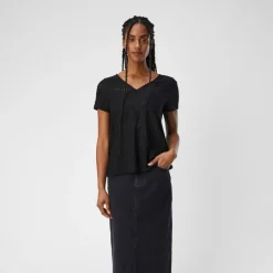 Discount Tee shirt feodora broderie anglaise col V Femme Femme Haut, Chemise|Tee Shirt