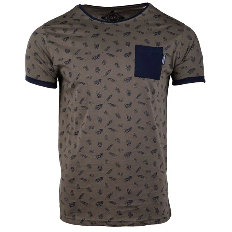 Discount Tee shirt imprimé feuilles avec poche mably Homme Homme Tee Shirt
