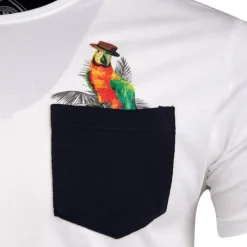 Sale Tee shirt imprimé perroquet magenta Homme Homme Tee Shirt