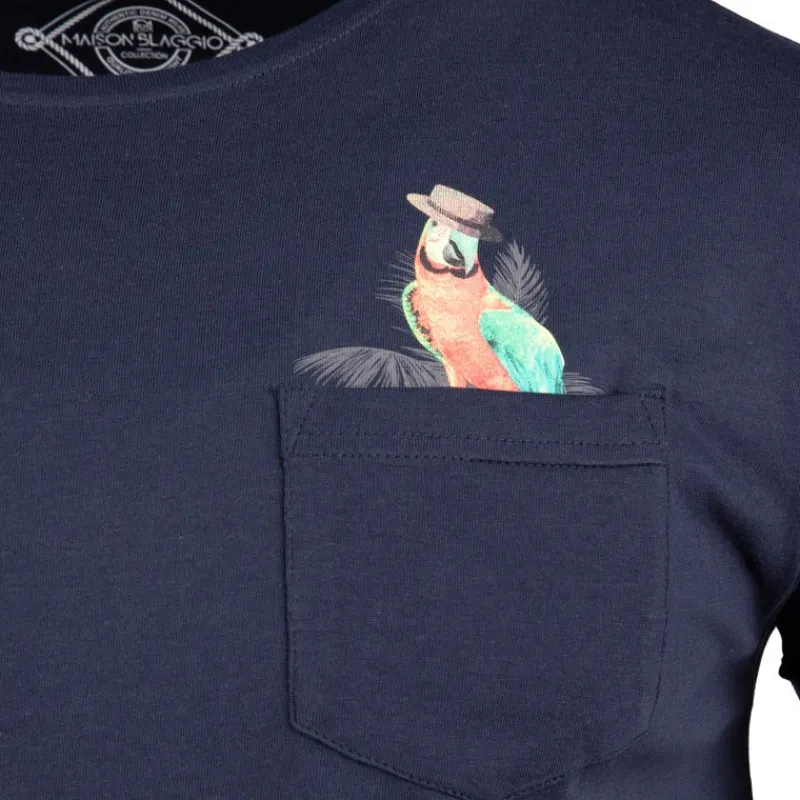 Sale Tee shirt imprimé perroquet magenta Homme Homme Tee Shirt