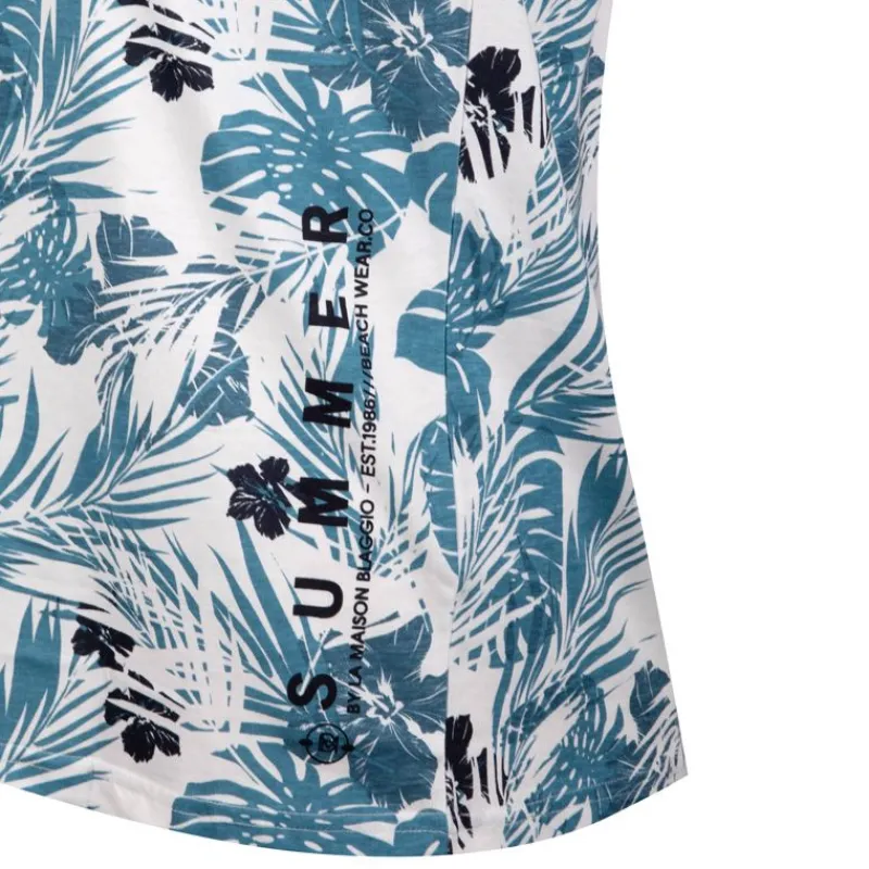 New Tee shirt imprimé tropical avec poche maestro Homme Homme Tee Shirt